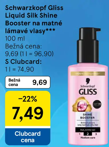 Schwarzkopf Gliss Liquid Silk Shine Booster pre matné, lámavé vlasy