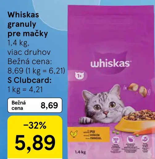 Whiskas granuly pre mačky