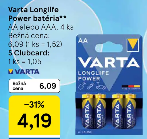 Varta Longlife Power batéria