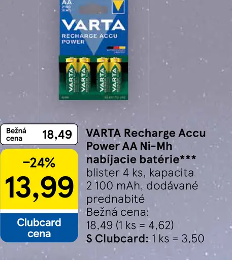 Varta Recharge Accu Power AA Ni-Mh nabíjacie batérie