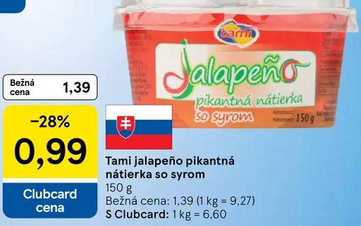 Tami Jalapeño pikantná nátierka so syrom