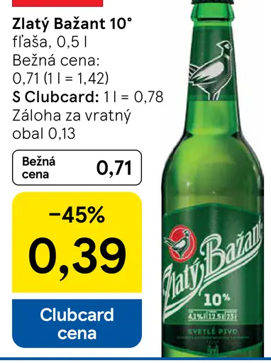 Zlatý Bažant 10° plechovka
