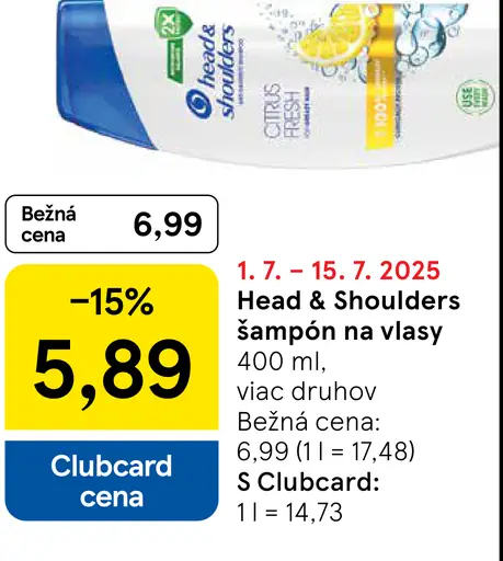 Head & Shoulders šampón na vlasy