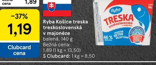 Ryba Košice Treska treskoslovenská v majonéze