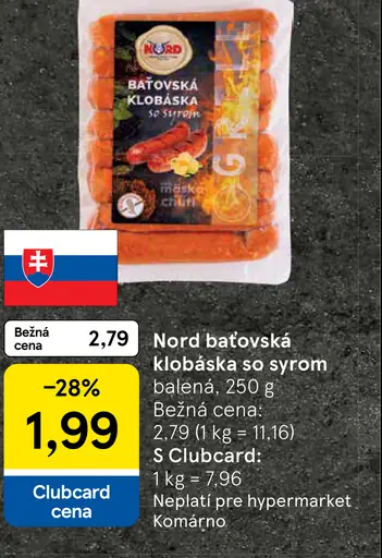 Nord Baťovská klobáska so syrom