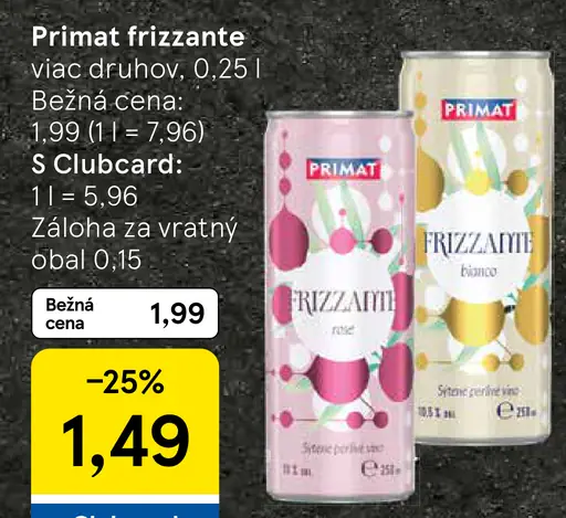 Primat frizzante plechovka
