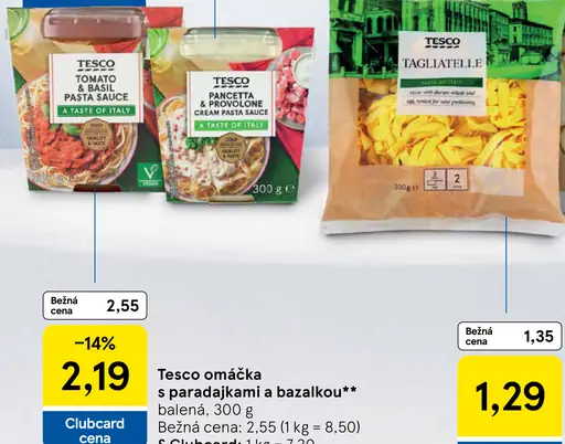 Tesco omáčka s paradajkami a bazalkou
