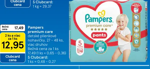 Pampers premium care detské plienkové nohavičky