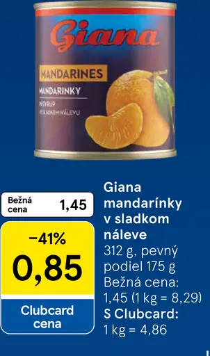 Giana mandarínky v sladkom náleve