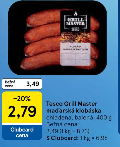 Tesco Grill Master maďarská klobása