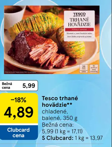 Tesco trhané hovädzie