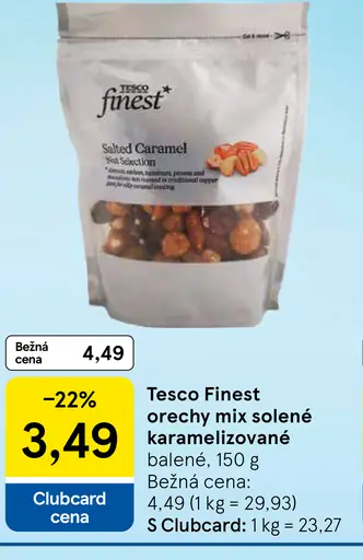 Tesco Finest orechy mix solené karamelizované