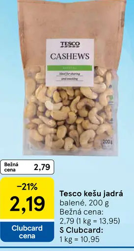 Tesco kešu jadrá