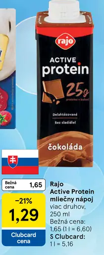 Rajo Active Protein Mliečny Nápoj