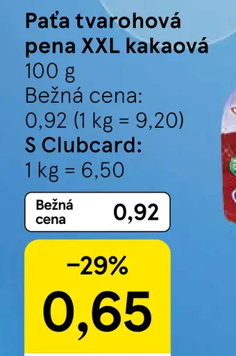 Paťa tvarohová pena XXL kakao