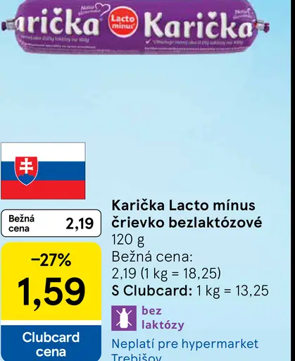 Karička Lacto mínus črievo