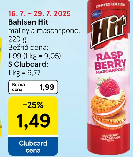 Bahlsen Hit maliny a mascarpone