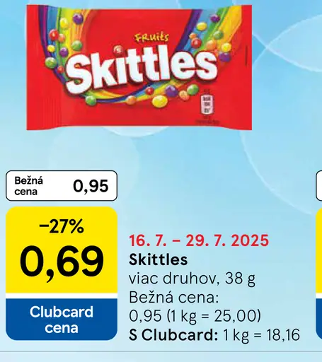 Skittles Cukríky ovocné