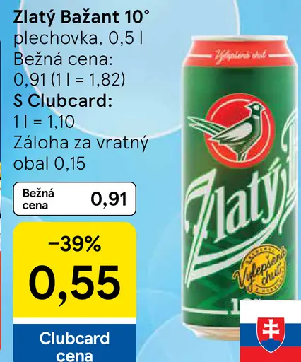Zlatý Bažant 10° plechovka