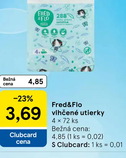Fred&Flo vlhčené utierky