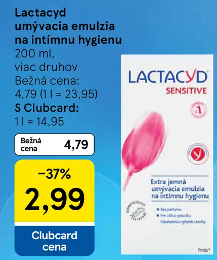 Lactacyd Sensitive extra jemná umývacia emulzia na intímnu hygienu