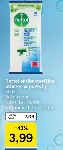 Dettol Antibakteriálne obrúsky na povrchy
