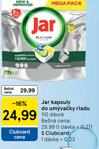 Jar kapsuly do umývačky riadu