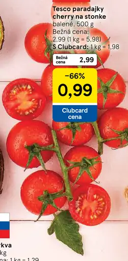 Tesco paradajky cherry na stonke