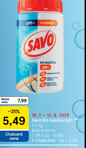 Savo Do bazénu pH+