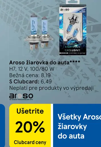 Aroso žiarovka do auta