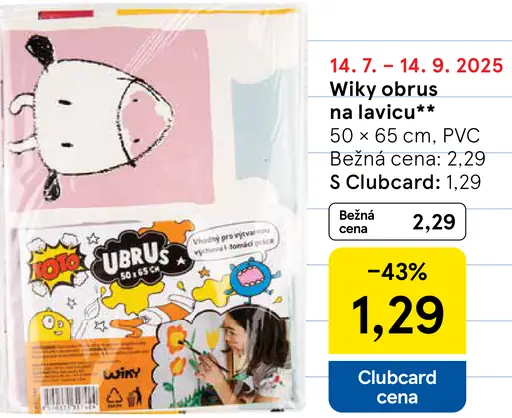 Wiky obrus na lavičku