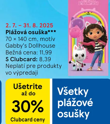 Plážová osuška motiv Gabby's Dollhouse