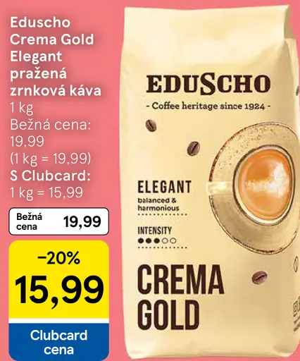 Eduscho Crema Gold Elegant pražená zrnková káva