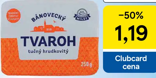 Milsy Bánovecký tvaroh tučný hrudkovitý