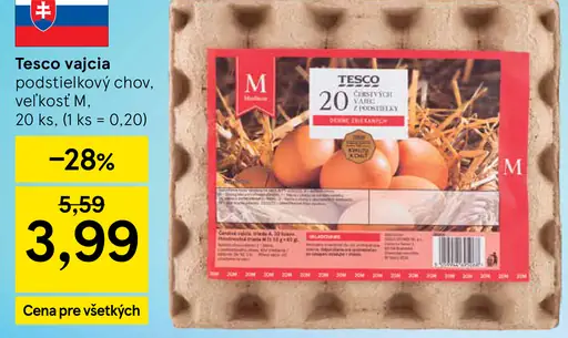 Tesco vajcia podstielkový chov