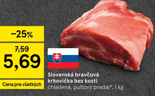 Slovenská bravčová krkovička bez kosti