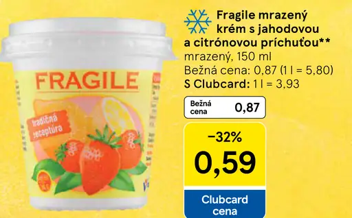 Fragile mrazený krém s jahodovou a citrónovou príchuťou