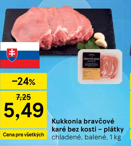Kukkonia bravčové karé bez kosti – plátky