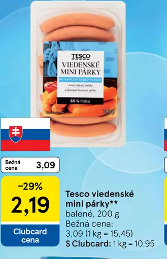Tesco viedenské mini párky