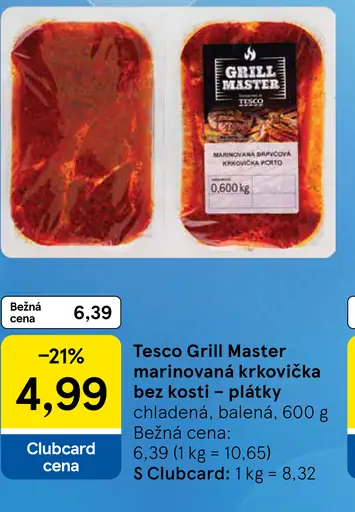 Tesco Grill Master marinovaná krkovička bez kosti