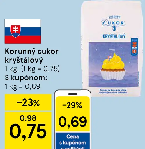 Korunný cukor kryštálový