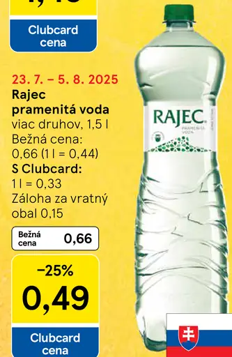 Rajec Pramenitá voda sýtená