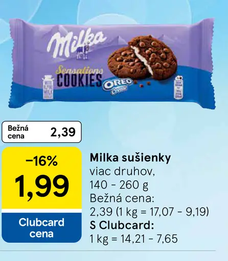 Milka sušienky