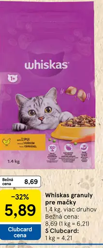 Whiskas granuly pre mačky