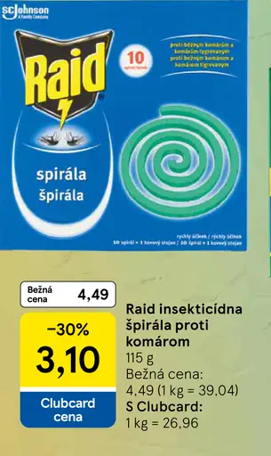 Raid insekticídna špirála proti komárom