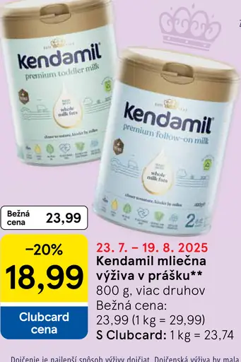 Kendamil mliečna výživa v prášku