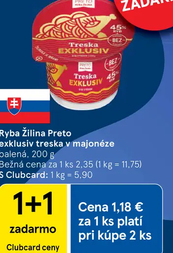 Ryba Žilina Preto exkluzív treska v majonéze
