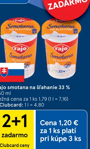 Rajo smotana na šľahanie