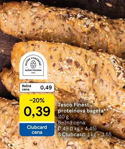 Tesco Finest proteínová bageta