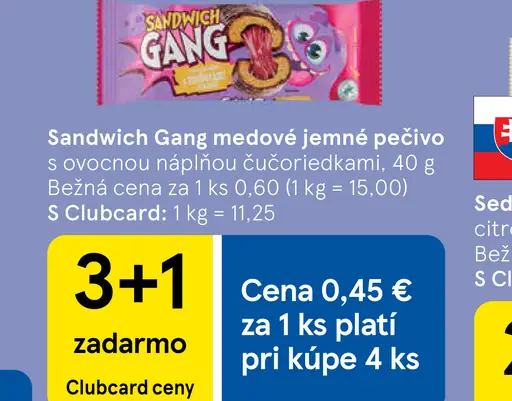 Sandwich Gang medové jemné pečivo